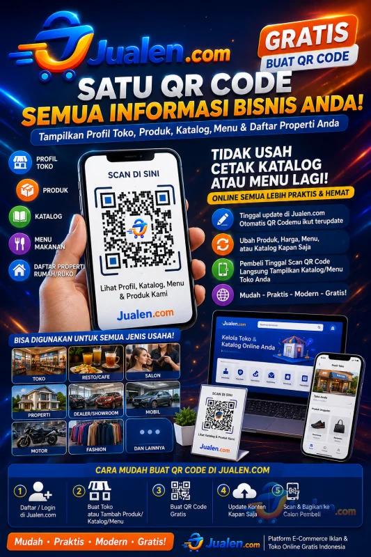 BUAT SATU QR CODE UNTUK SEMUA INFORMASI BISNIS ANDA & LANGSUNG PROMOSI ONLINE | JUALEN.COM